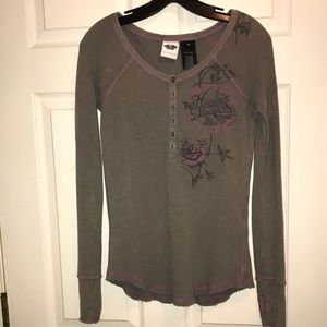 Harley Davidson Women’s Waffle Long Sleeve Shirt